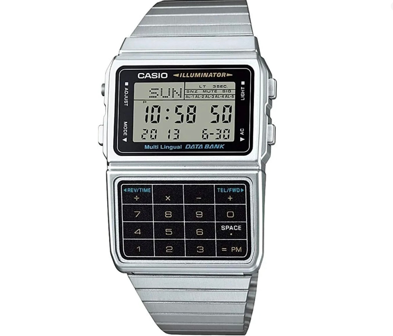 Casio Men's Quartz Illuminator Data Bank Telememo 33mm Watch DBC-611-1