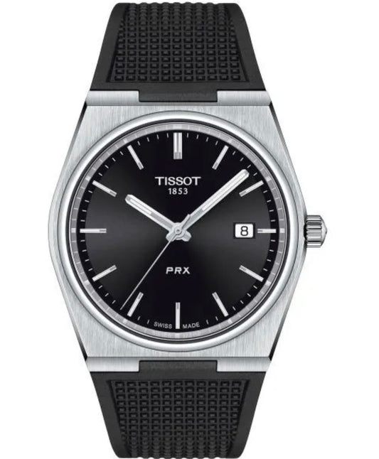 New Tissot PRX Black Dial Rubber Strap Men's Watch T1374101705100